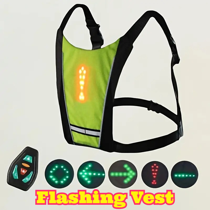 Cycling Visibility Gear - Kamizelka ostrzegawcza LED z pilotem, światłem