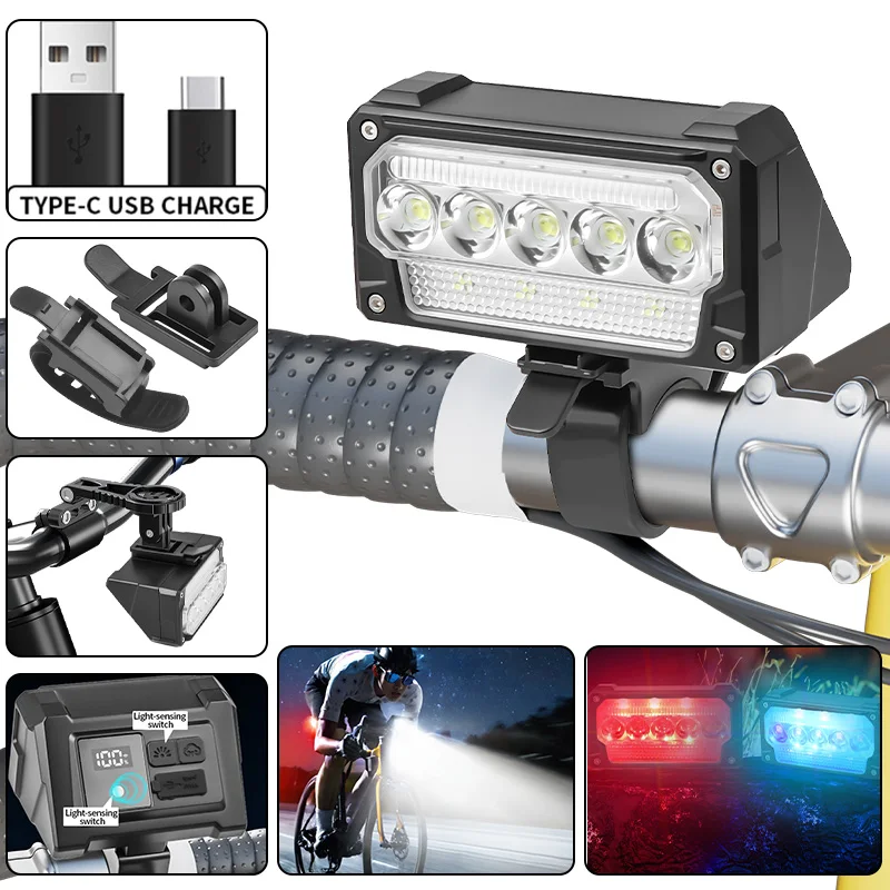 Cycling Gear Charging Station - Lampka rowerowa 15LED USB Akumulatorowa lampka