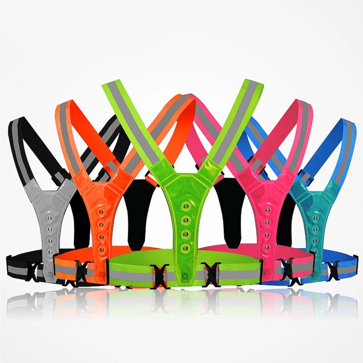 Cycling Gear For Women - Regulowana kamizelka bezpieczeństwa LED do biegania