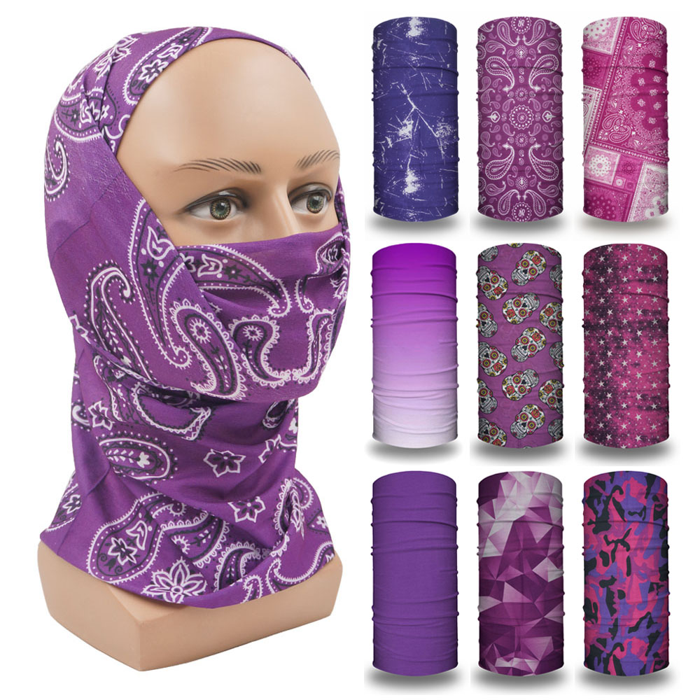 Cycling Gear For Women - Fioletowa kominiarka damska do biegania opaska
